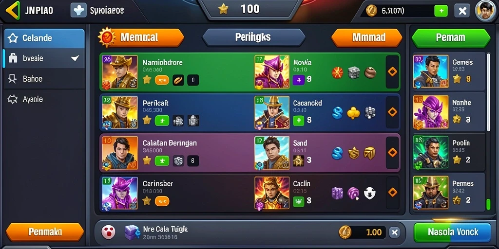 Gambar antarmuka utama dengan karakter game.